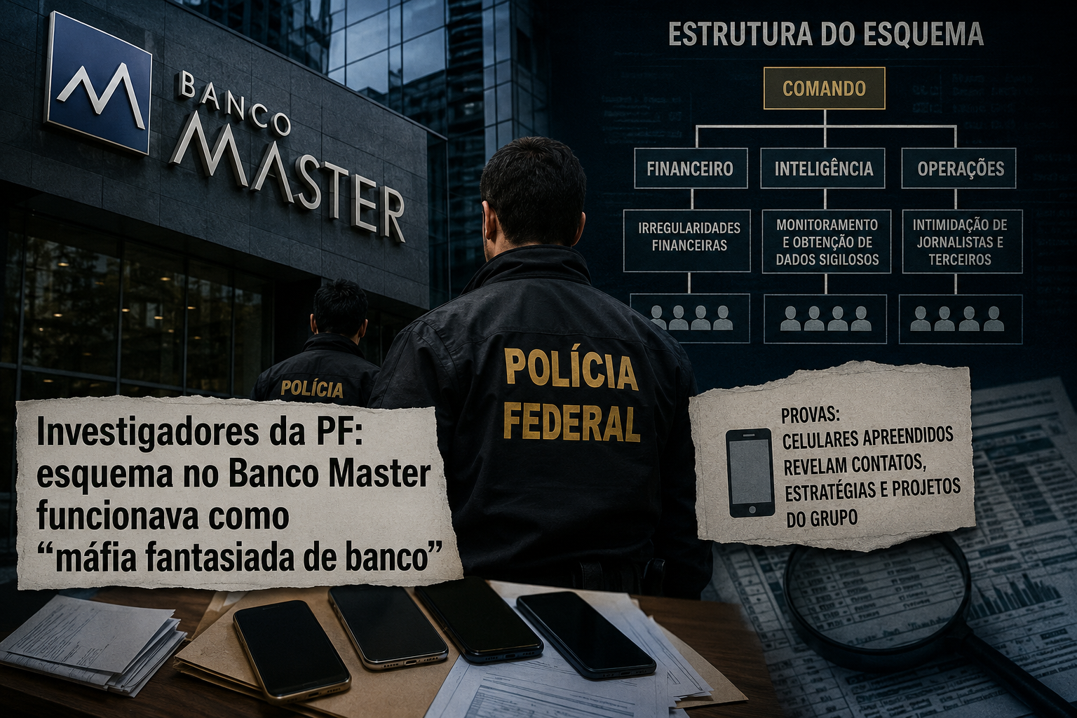 Investigadores da PF apontam estrutura criminosa sofisticada ligada ao Banco Master