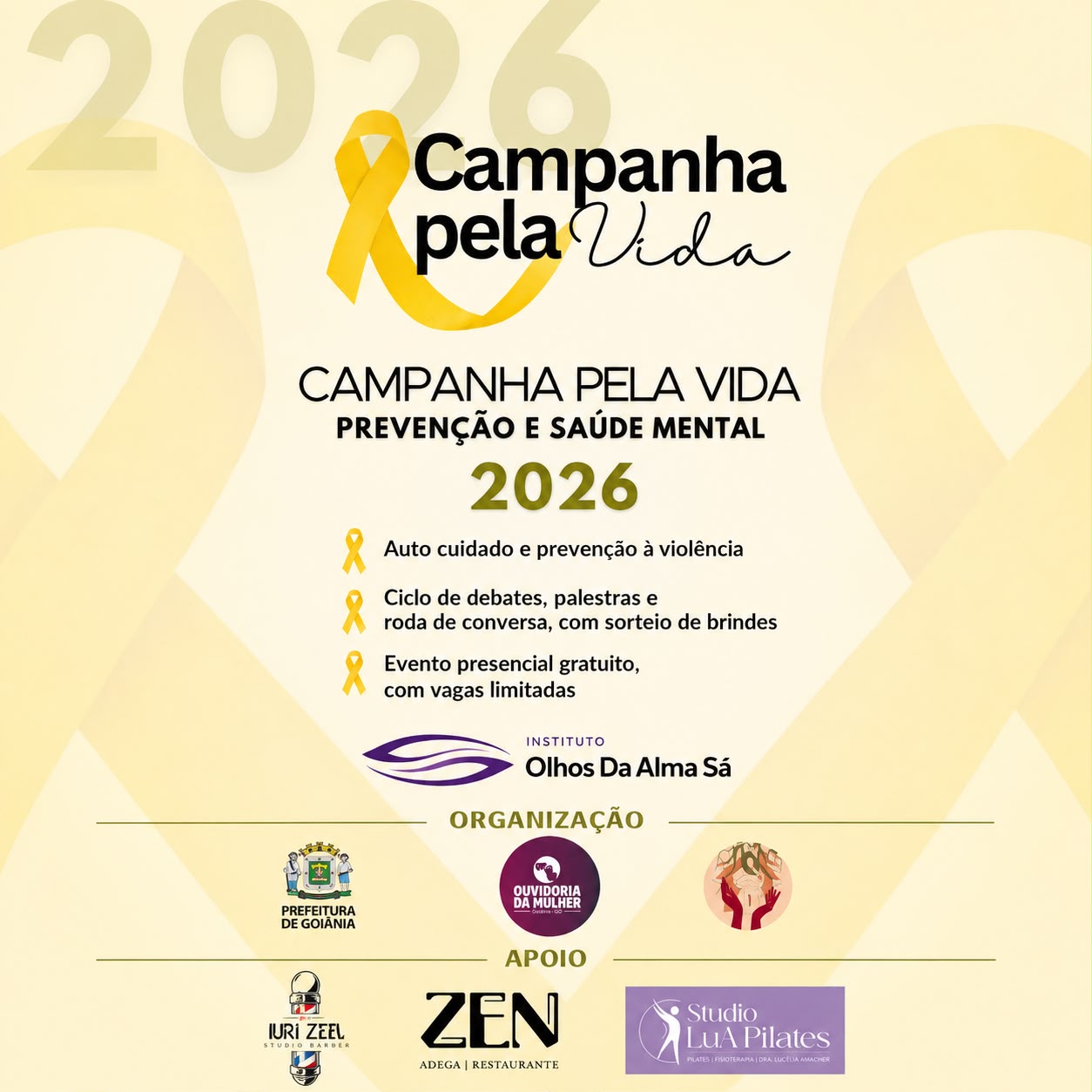 Campanha Pela Vida promove debate sobre autocuidado e prevenção à violência em Goiânia